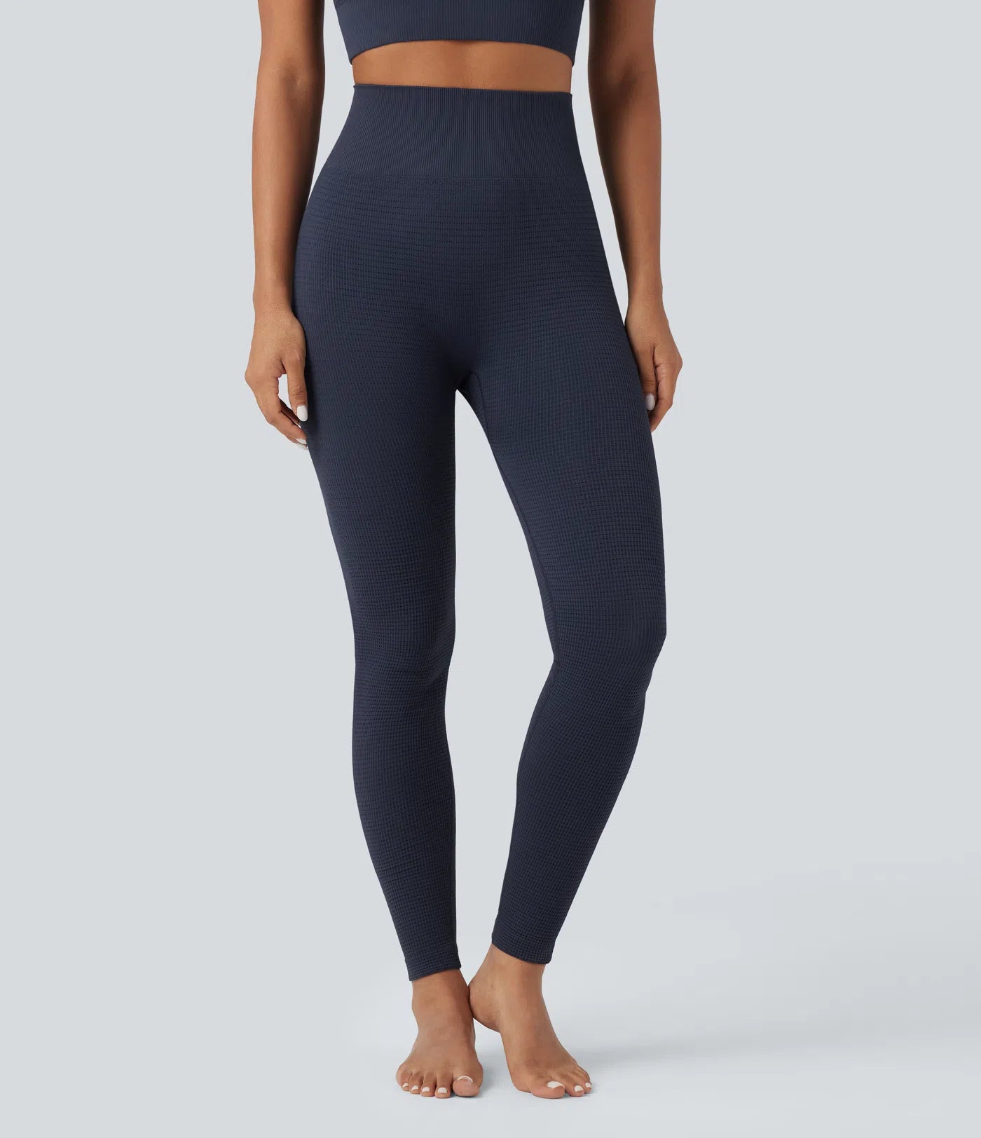 OneForm Seamless Flow Waffle High Waisted 7/8 Yoga Leggings