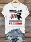 Women's  THIS IS MY FLAG Print T-Shirt