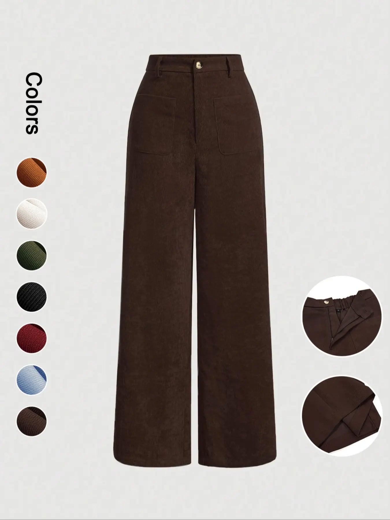 Women's High Waist Wide Leg Button Front Pants