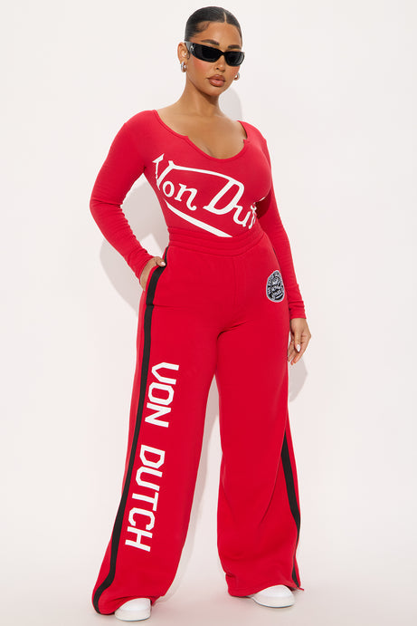 Von Dutch Favorite Fleece Wide Leg Pants