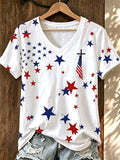 Women's America 1776-2026 Rhinestone Pattern T-Shirt