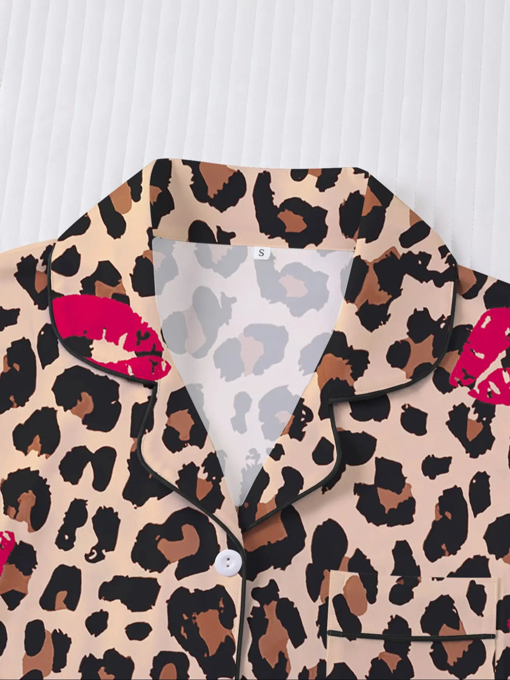 Women's Sleepwear Set, Soft Short Sleeve Shirt & Elastic Shorts