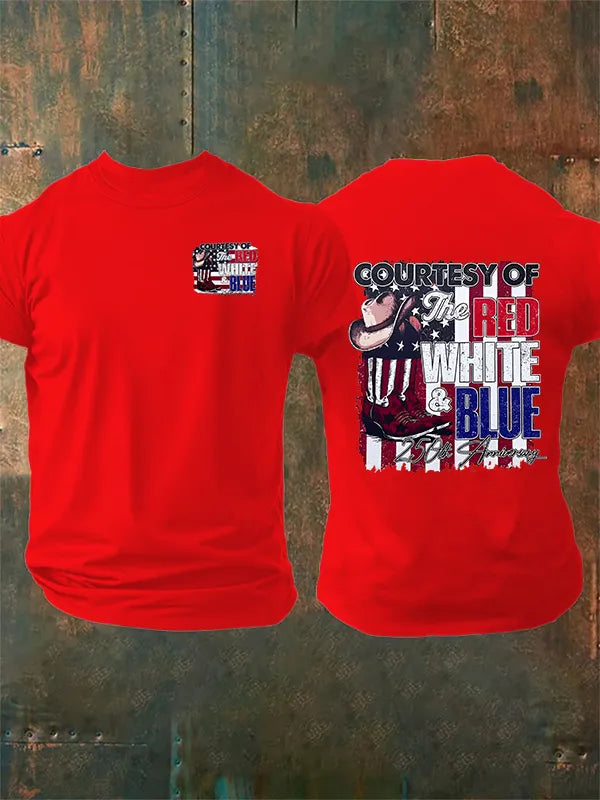 Men's  Courtesy Of Red White And Blue, 250th Anniversary Freedom T-Shirt