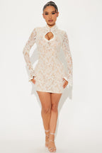 Roxanna Lace Mini Dress - Black