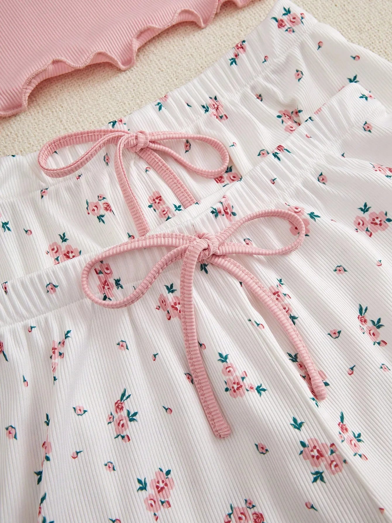 CottageSlumber Women's Lace Trim Cami Top And Floral Print Shorts & Long Pants Pajama Set Bountiful Floral Splendor Cozy And Elegant Details