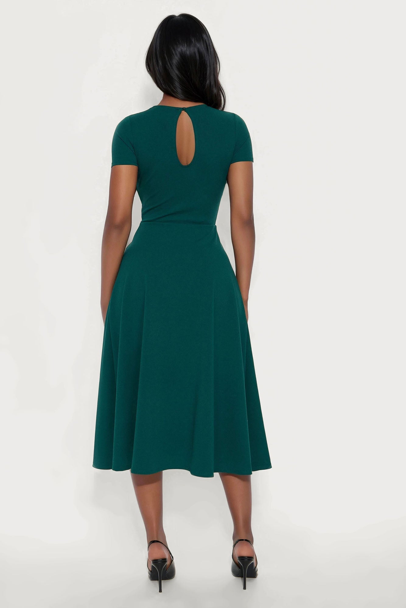 Charolette Short Sleeve Midi Dress - Black