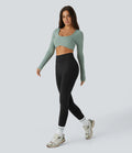 OneForm Seamless Flow Mid Rise Tummy Control Butt Lifting Yoga Leggings