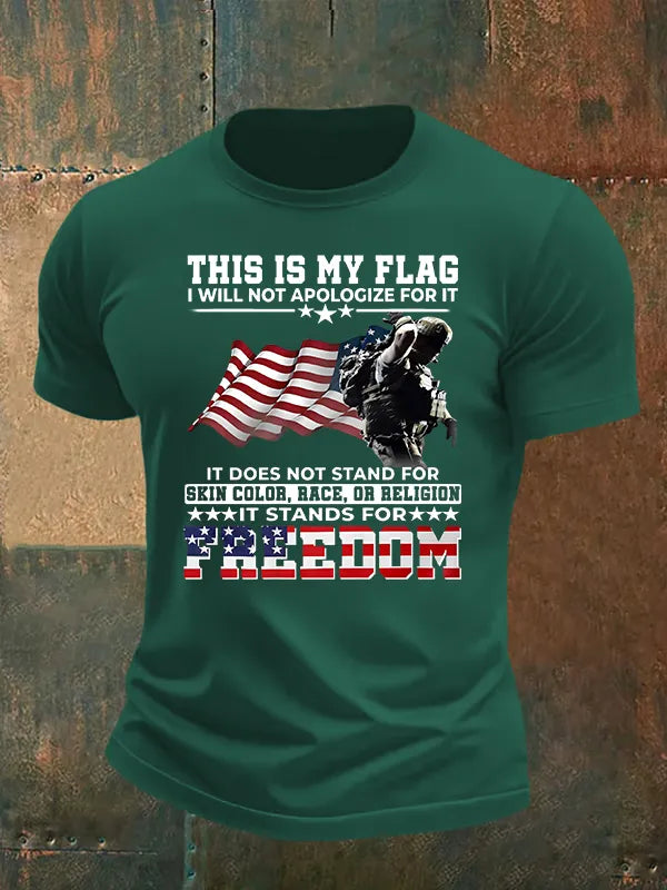 Men's  THIS IS MY FLAG Print T-Shirt