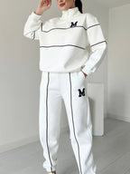 Women's sports and leisure stand collar two-piece set