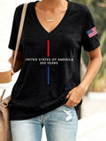Women's America 1776-2026 Rhinestone Pattern T-Shirt
