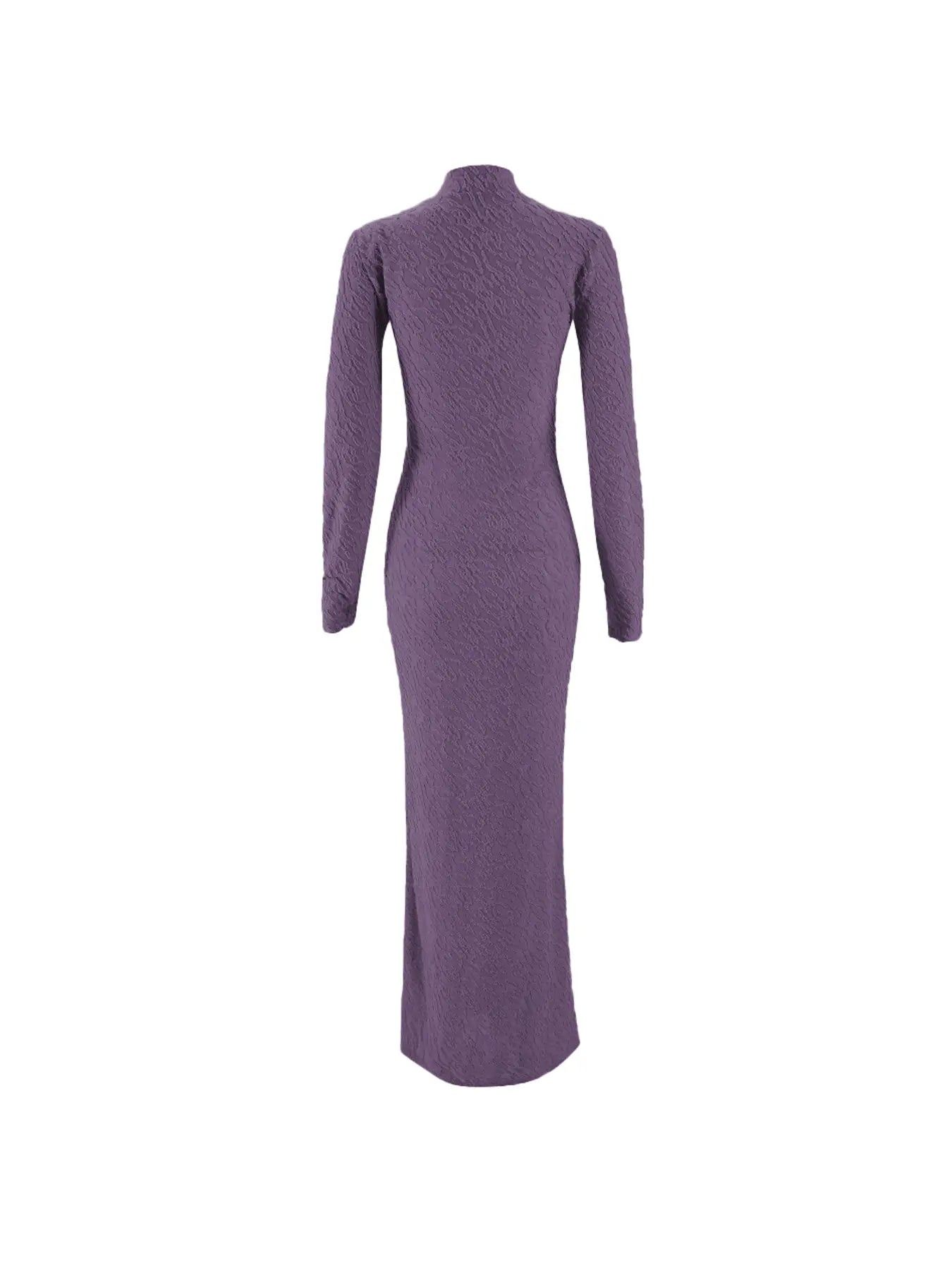 Women's Plain Solid Long Sleeve Bodycon Dress, Casual Fashion Mock Neck Maxi Dress for Daily Wear, Ladies Clothes for Spring