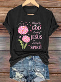 Women's Blessed by God Loved by Jesus Led by the Spirit T-Shirt