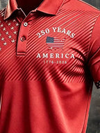 Men's Retro "Patriot" Color-Block Short-Sleeve Polo Shirt