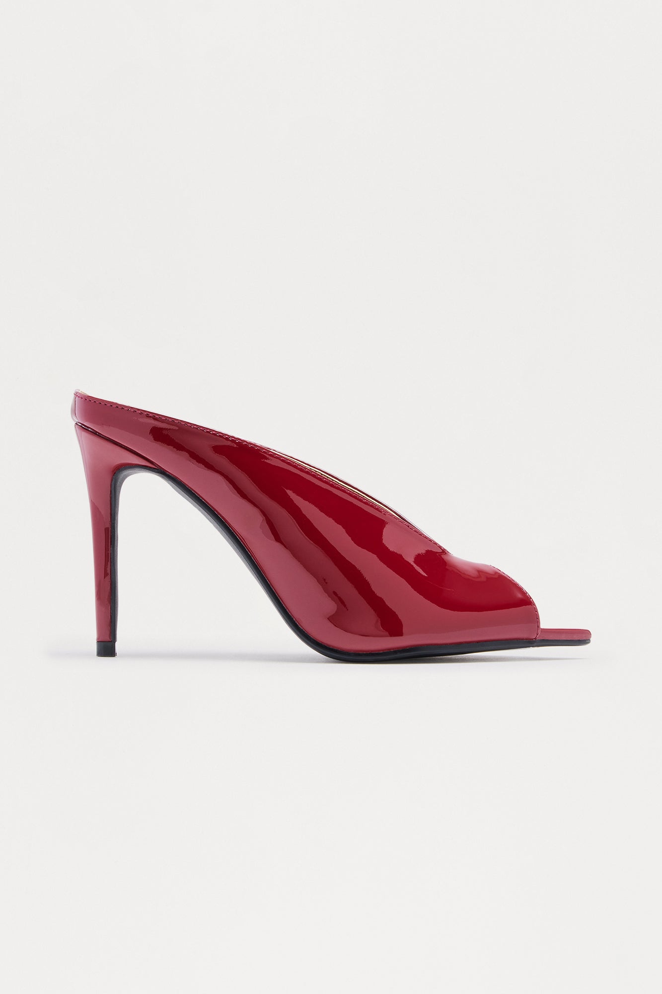 Kingsley Faux Patent Stiletto Heels - Black