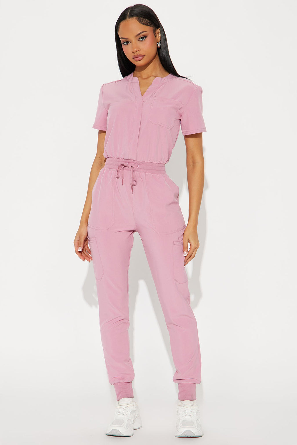 Full Shift Stretch Jogger Scrub Uniform Jumpsuit - Black