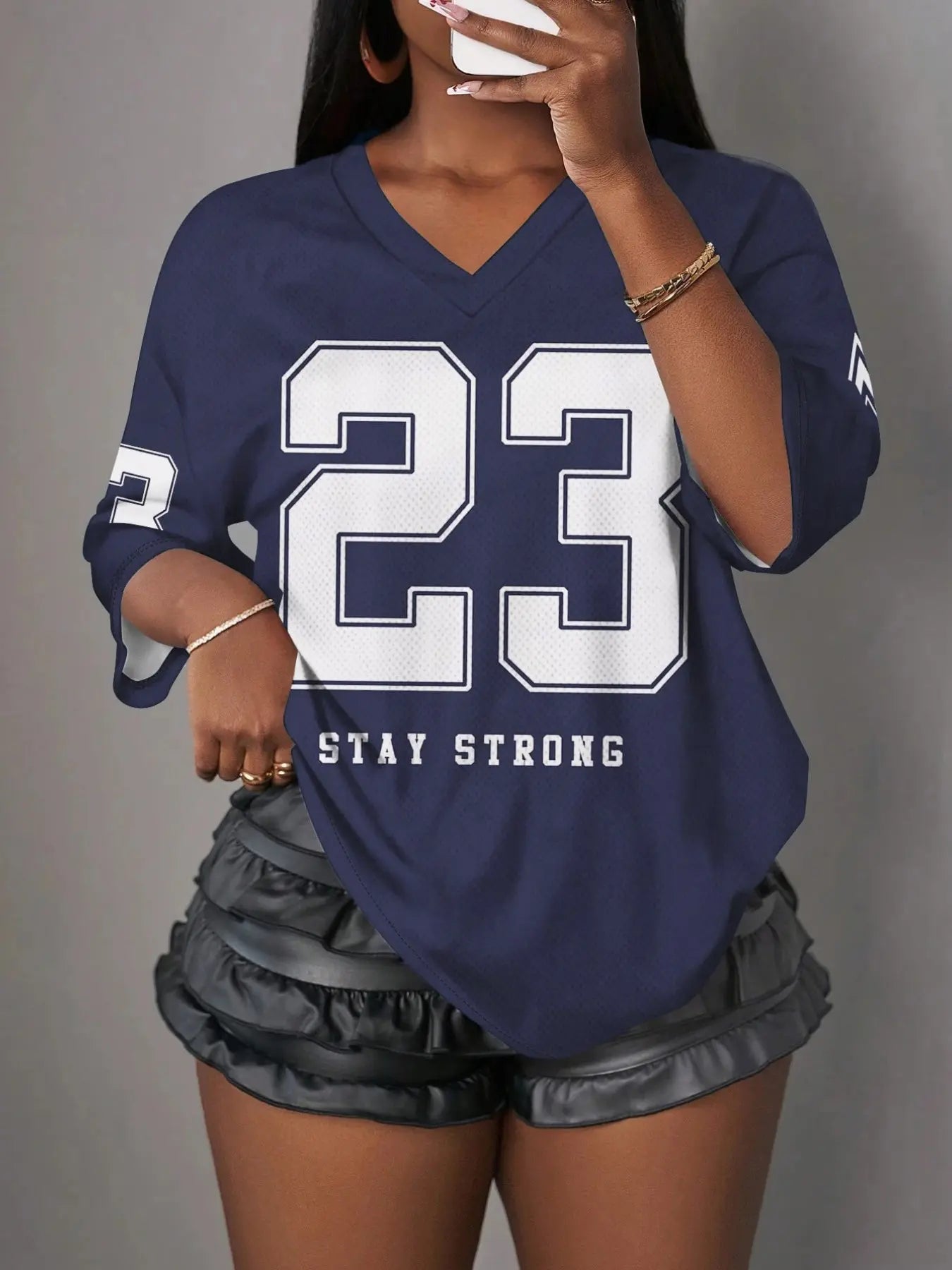 Y2K Vintage Mesh Sports Jersey Shirt for Women - V-Neck