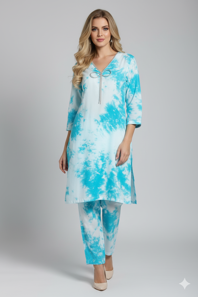 RBY-137- Tye & Dye Crepe 2 Piece Co-ord