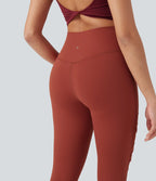 DayStretch High Waisted Crossover Contrast Mesh Decorative Buckle Yoga Leggings