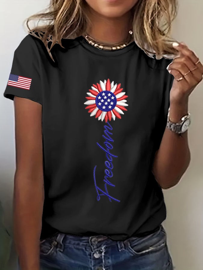 Women's Sunflower "Freedom" Printed T-Shirt
