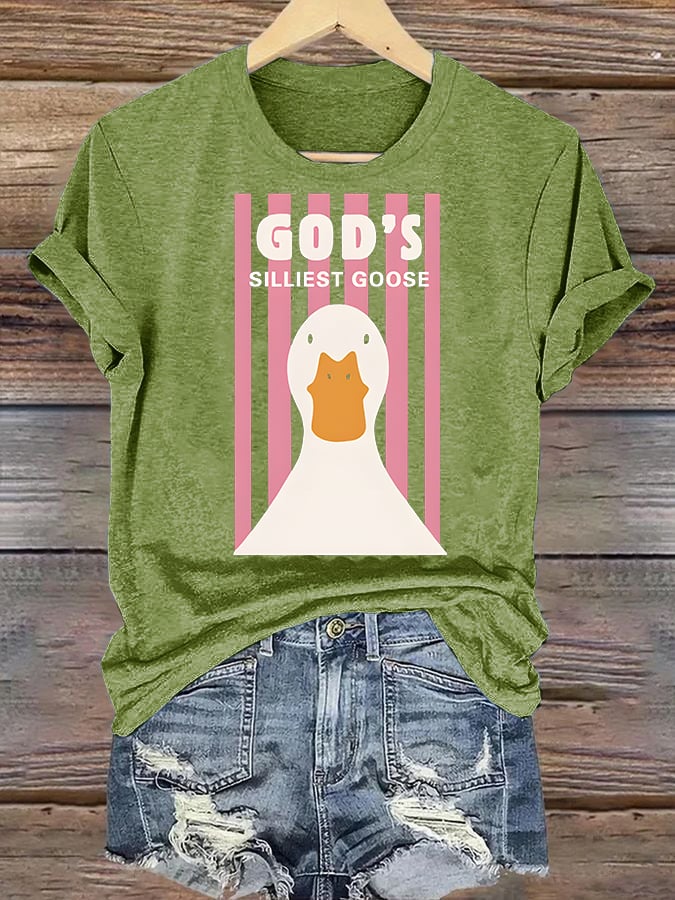 Women's  God's Silliest Goose Christian Kid T-Shirt