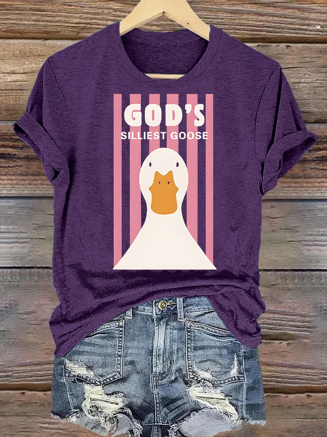 Women's  God's Silliest Goose Christian Kid T-Shirt