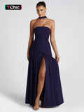 Women's Elegant Strapless Split Thigh Tube Dress