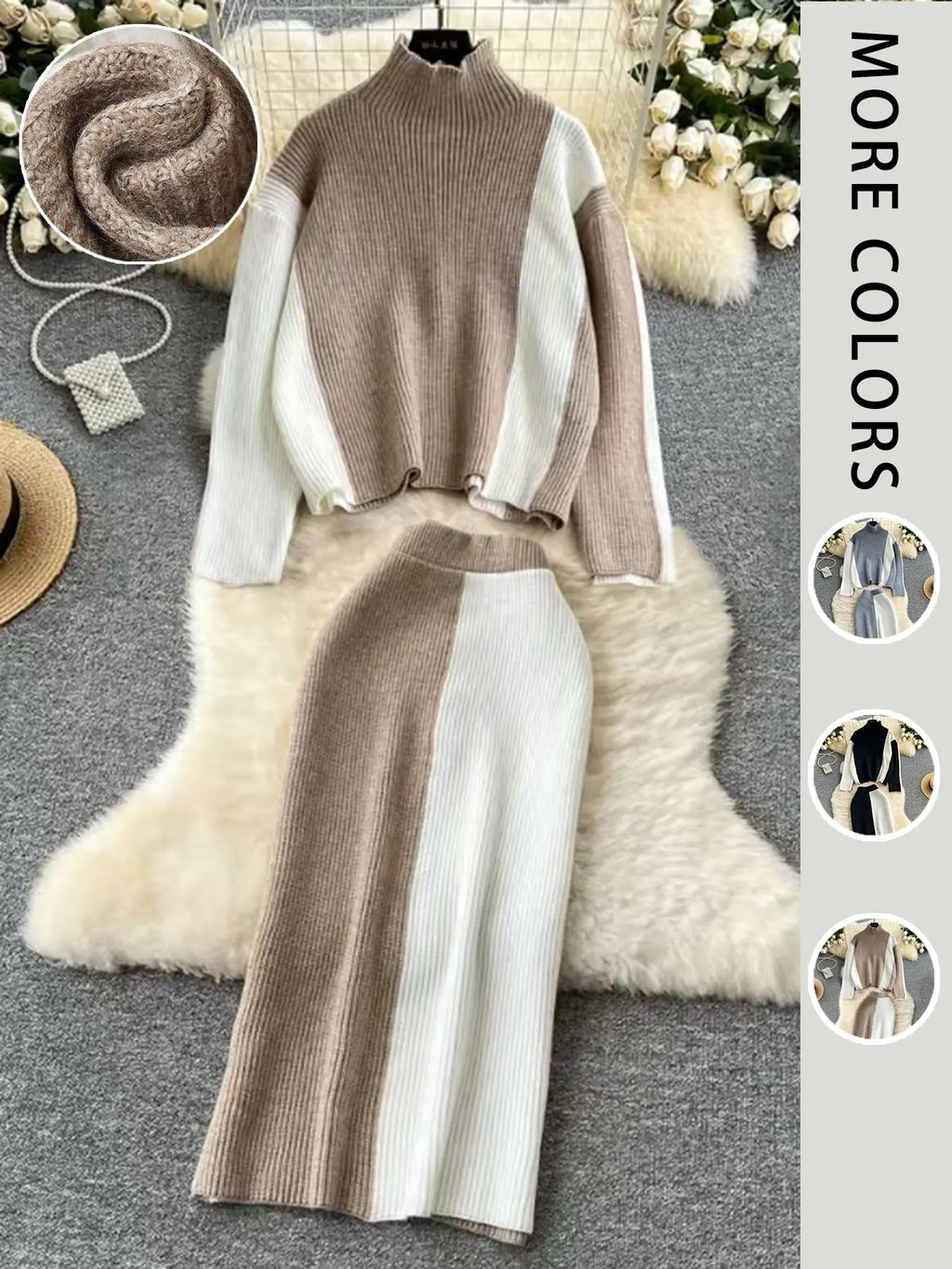 Women's Colorblock Sweater Set
