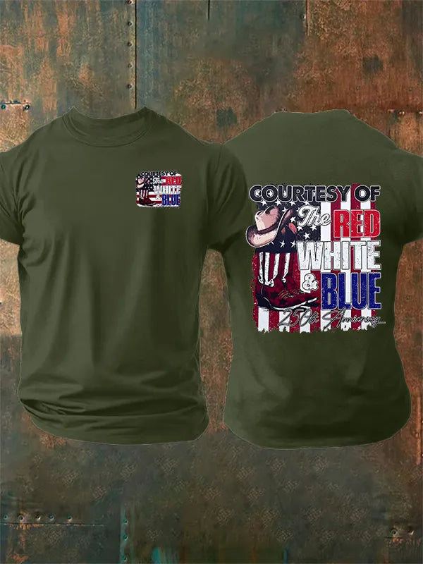 Men's  Courtesy Of Red White And Blue, 250th Anniversary Freedom T-Shirt