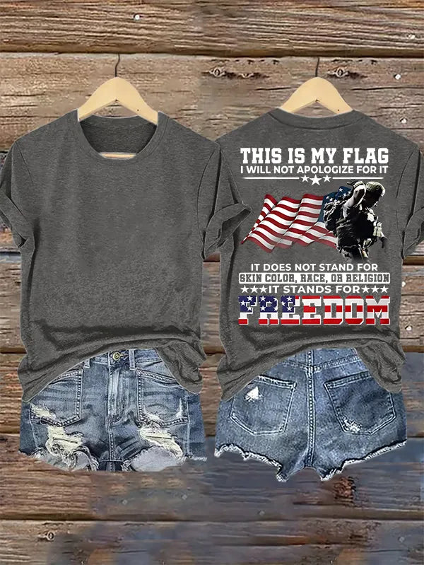 Women's  THIS IS MY FLAG Print T-Shirt