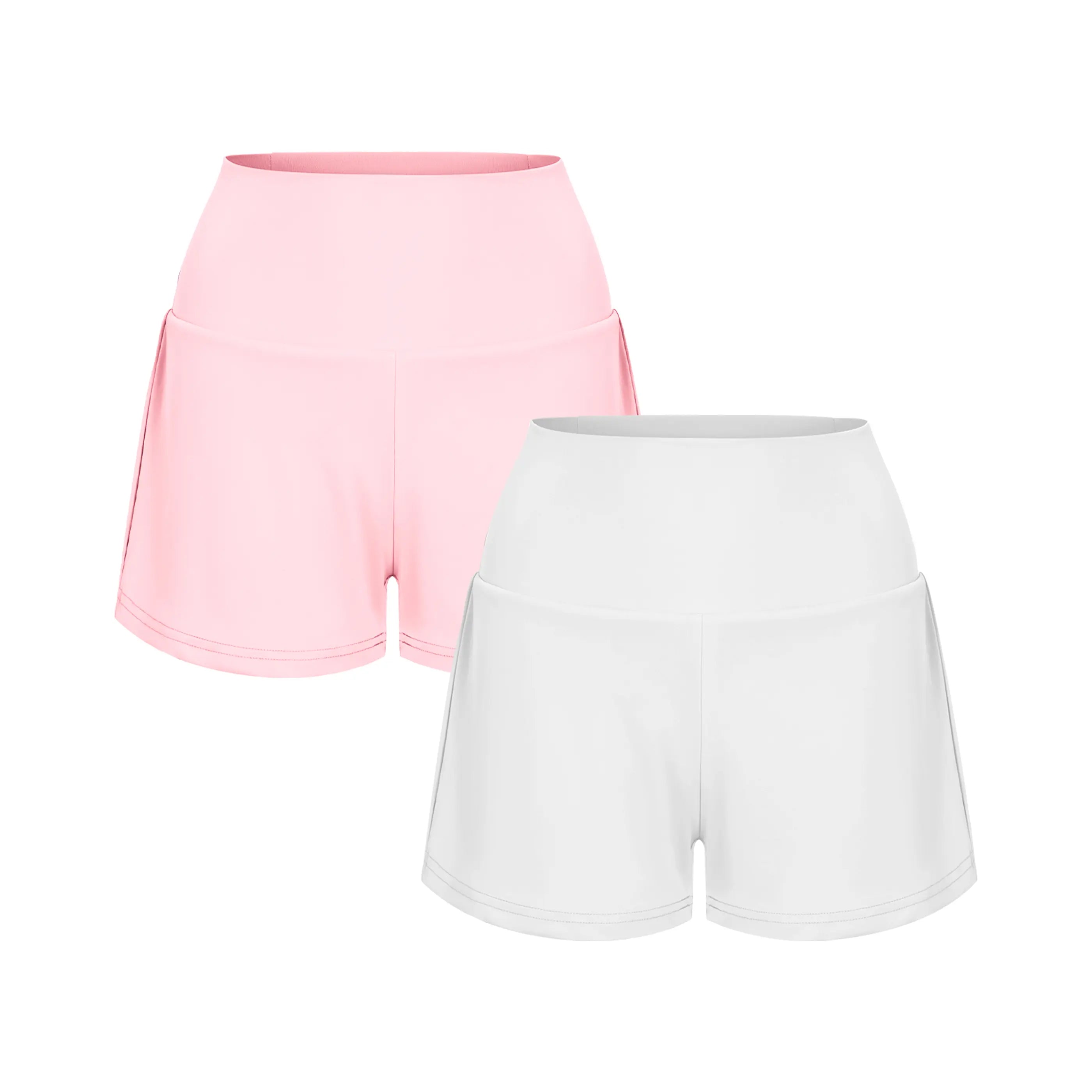 2-Piece Super High Waisted Back Pocket & Side Hidden Pocket 2-in-1 Yoga Shorts 3" Set