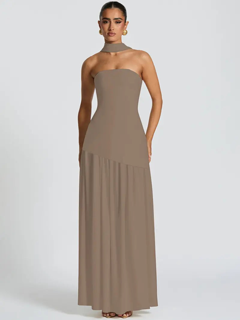 Women's Elegant Strapless Split Thigh Tube Dress