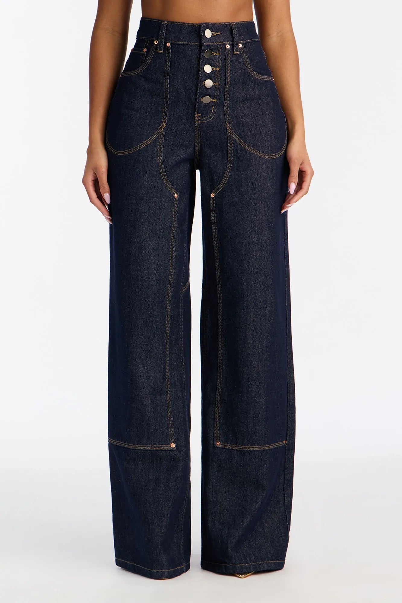 All Trades Utility Wide Leg Jeans - Dark Denim