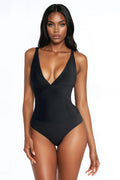 Romi Bandage V Neck Tank Bodysuit - Black