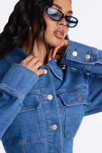 Myla Button Up Denim Mini Dress - Denim