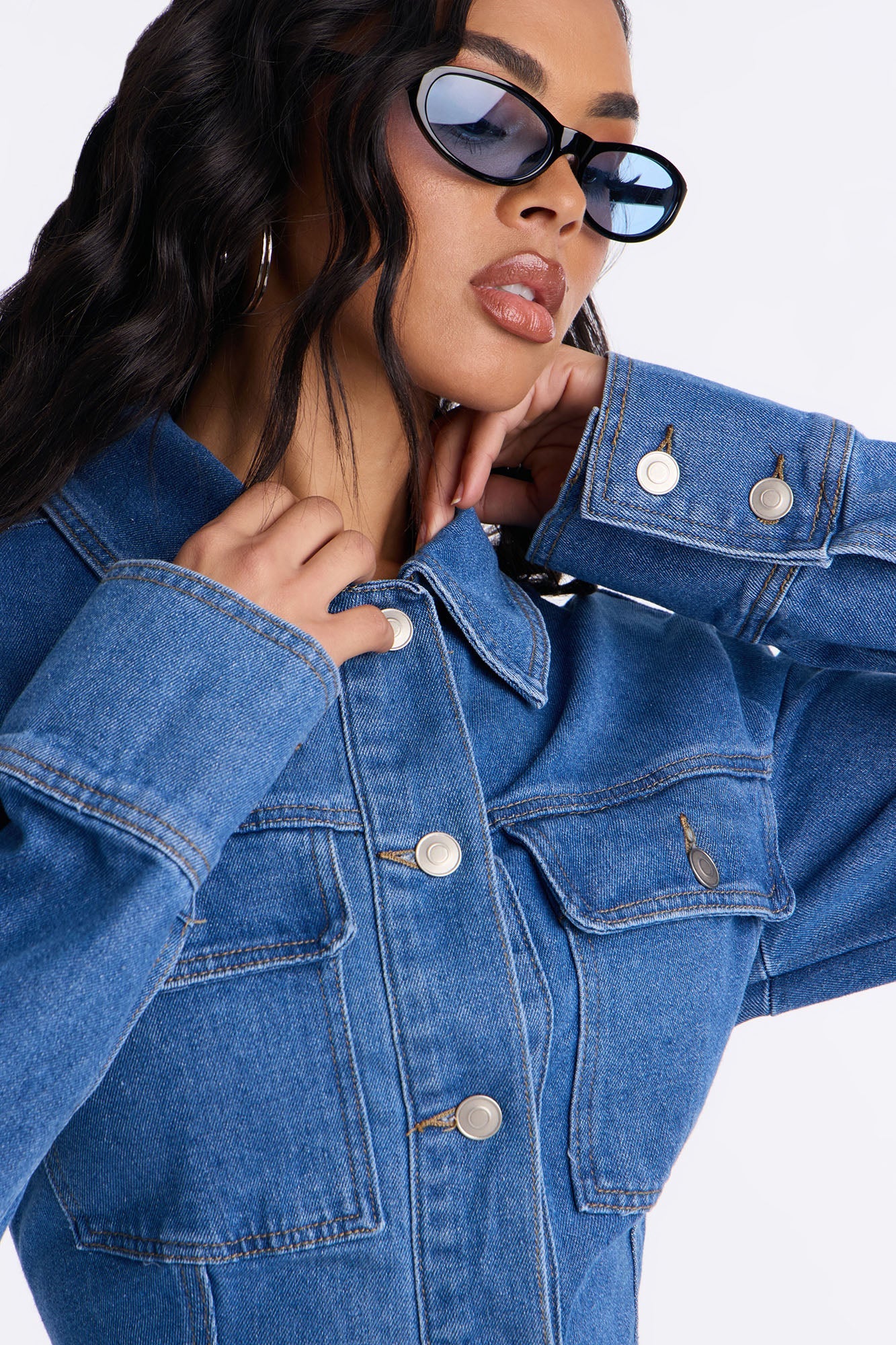 Myla Button Up Denim Mini Dress - Denim