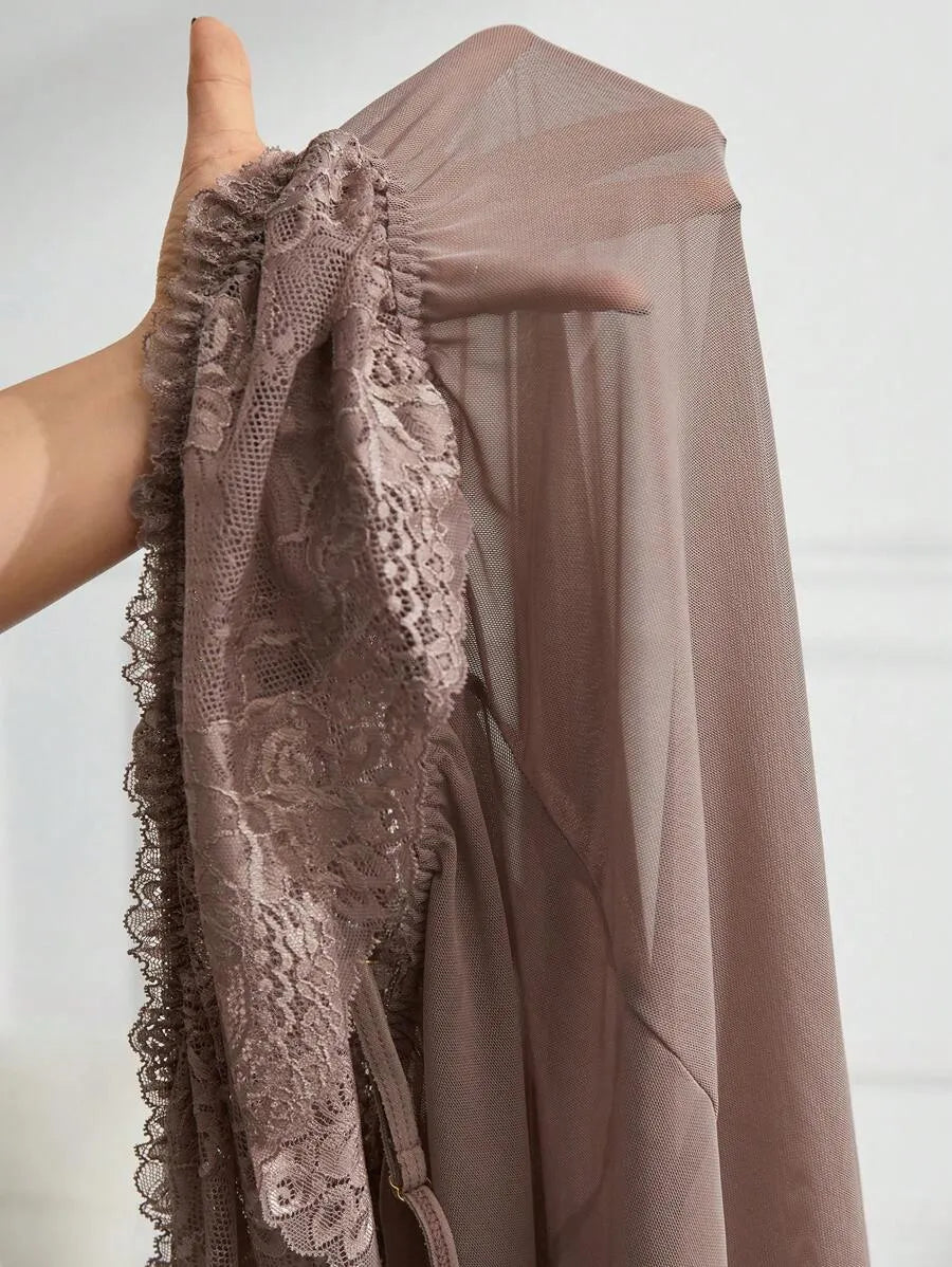 Slumberist Sexy Mesh Lace Women's Pajama Night Dress