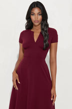 Charolette Short Sleeve Midi Dress - Black