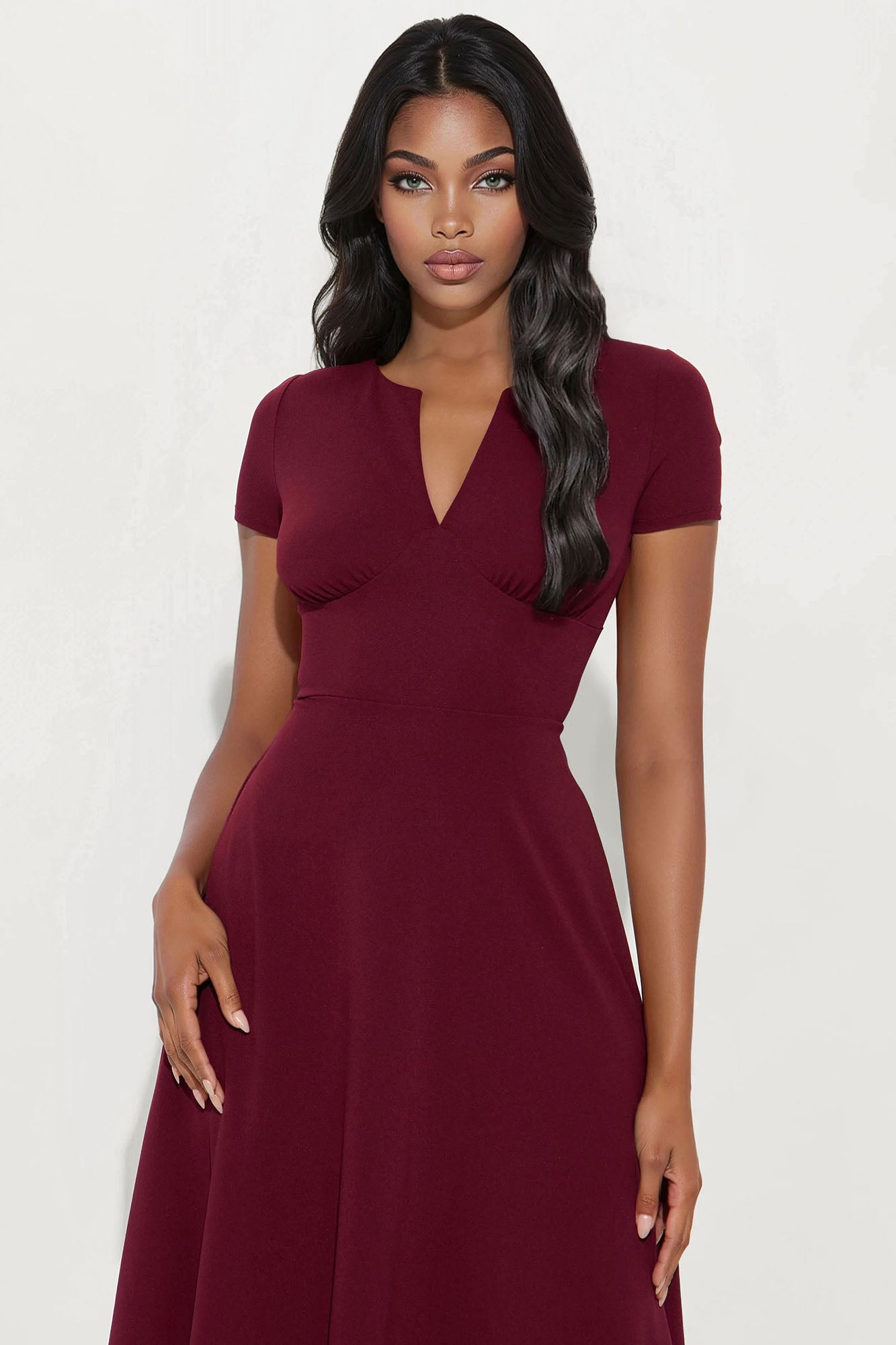Charolette Short Sleeve Midi Dress - Black