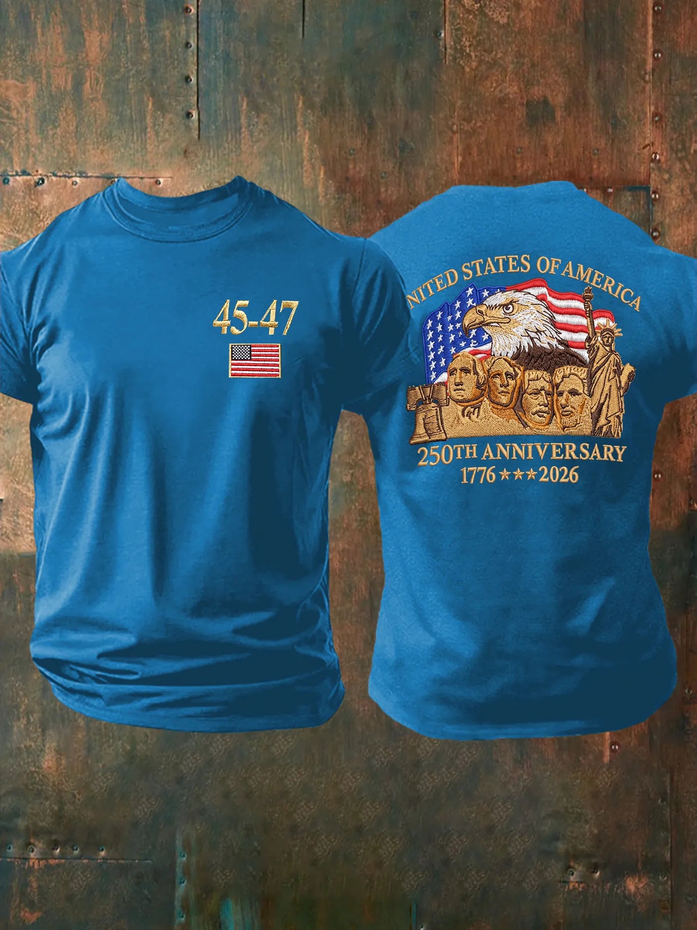Men's Retro United States Of America 250th Anniversary Print T-Shirt