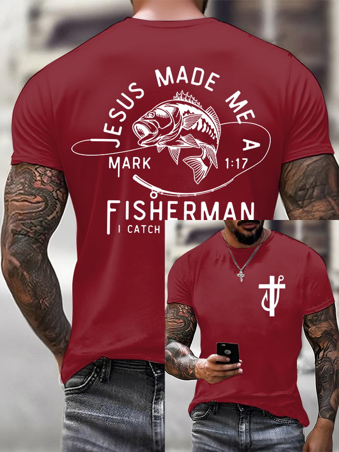 🔥Buy 3 Get 15% Off🔥🔥Hot Sale Picks 🔥Men'S Fishing Faith Short-Sleeved T-Shirt