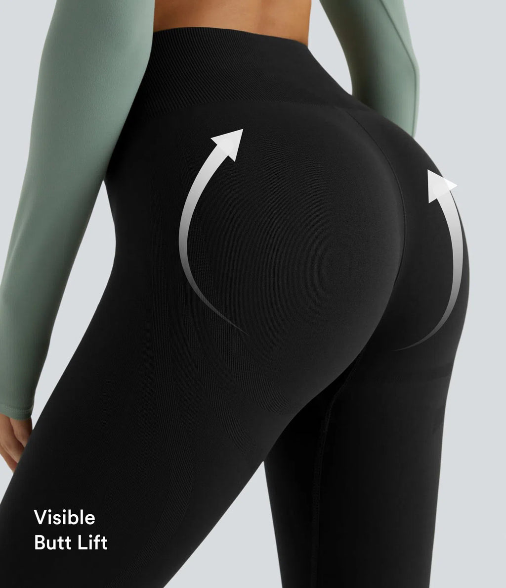 OneForm Seamless Flow Mid Rise Tummy Control Butt Lifting Yoga Leggings