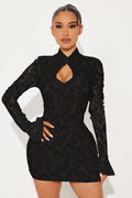 Roxanna Lace Mini Dress - Black