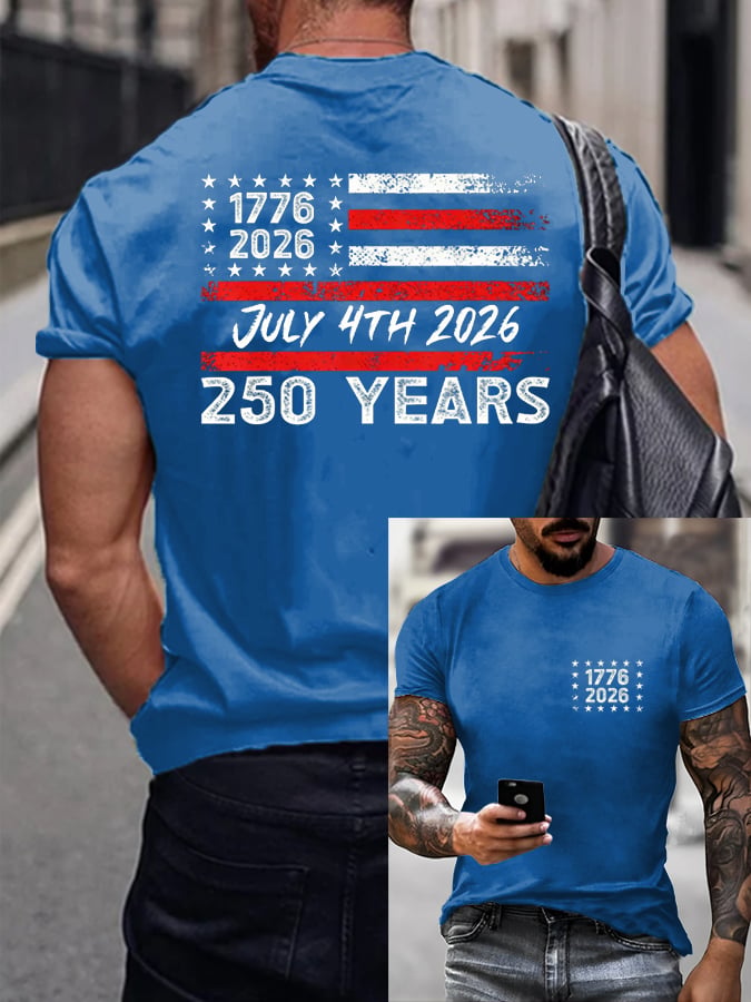 Men's American 250th Anniversary Printed Casual T-Shirt
