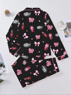 Women's Heart-shaped drink bottle Sleepwear Set
