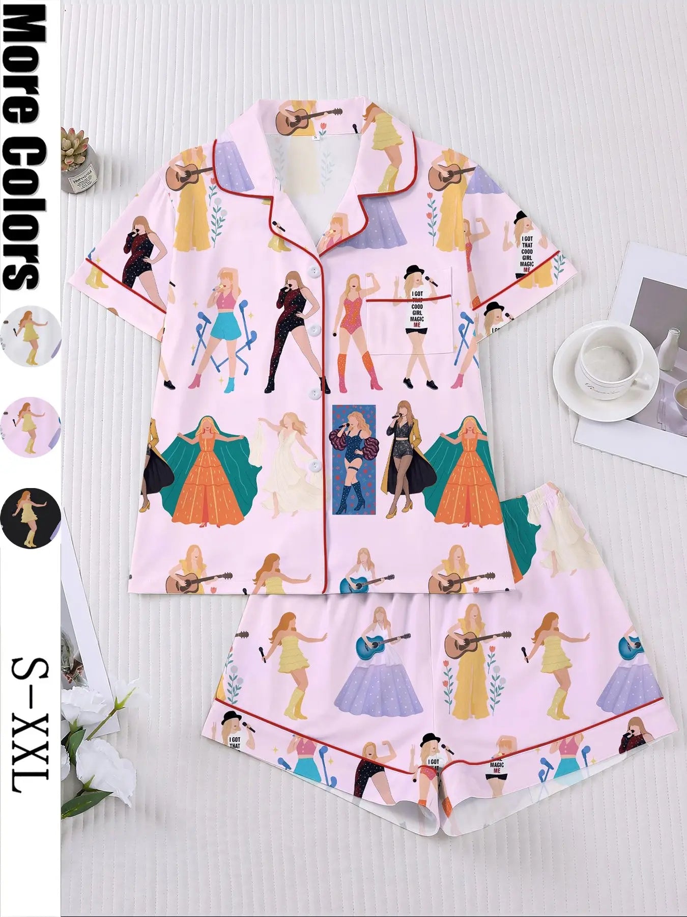 Women's Concert Movie Print Sleepwear Set, Pajama Set