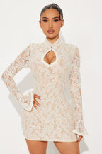 Roxanna Lace Mini Dress - Black