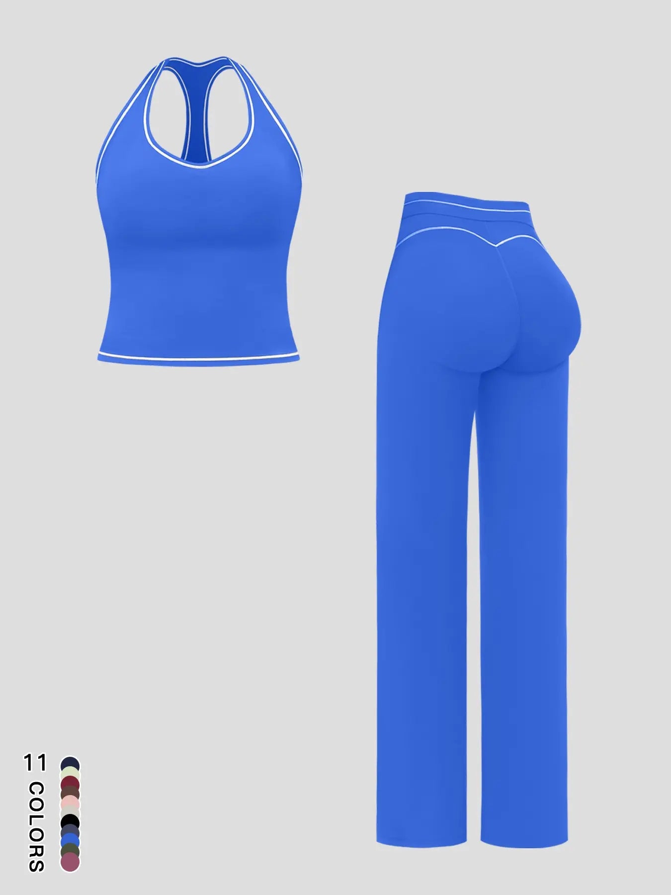 Sports Women's Quick-Dry Halter Tank Top Outdoor Yoga Tummy-Control Flared Pants Casual Active Wear for Spring and Fall