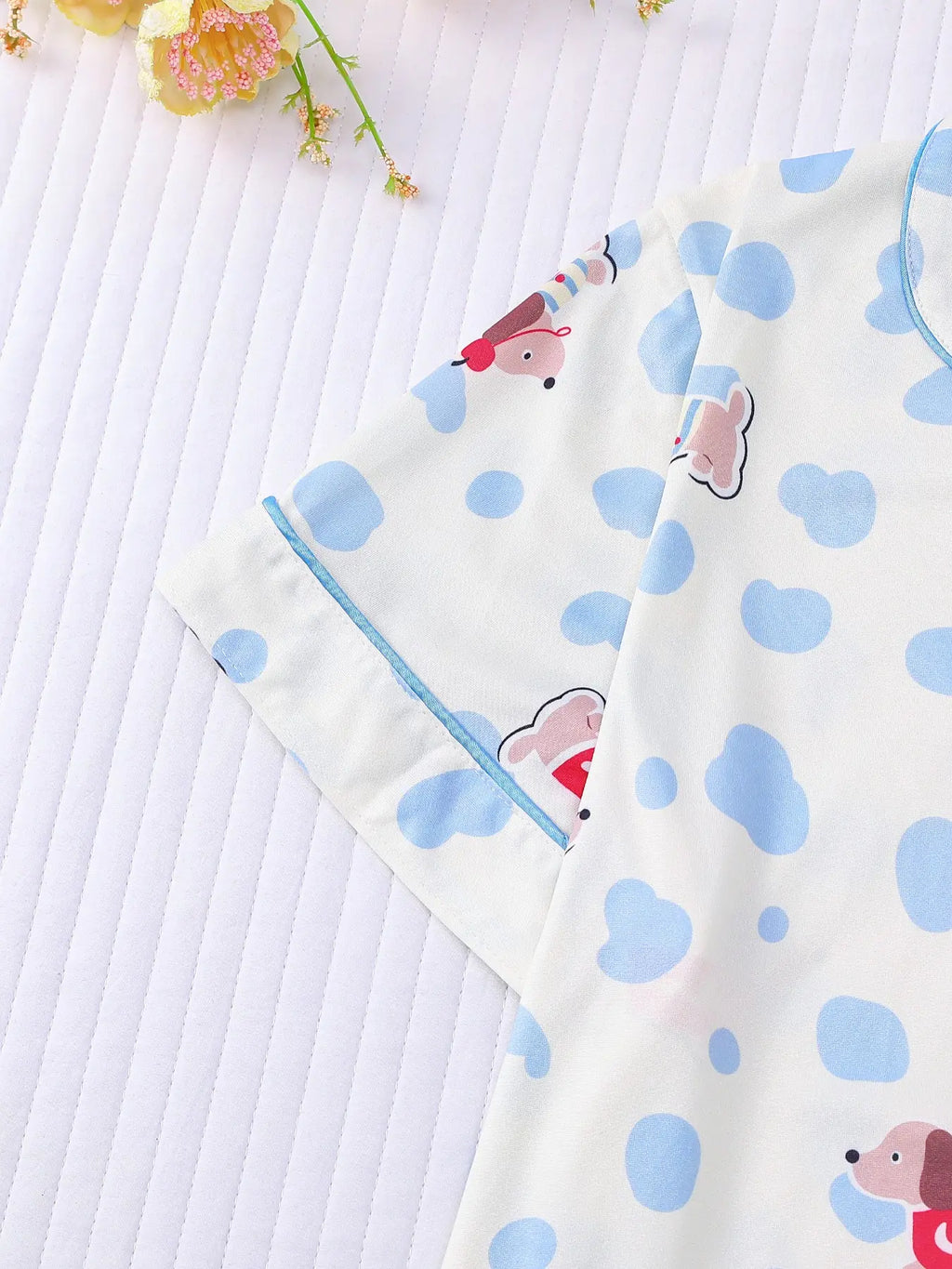 Women's All Over Dachshund Print Shirt & Elastic Waist Shorts Pyjama Two-piece Set