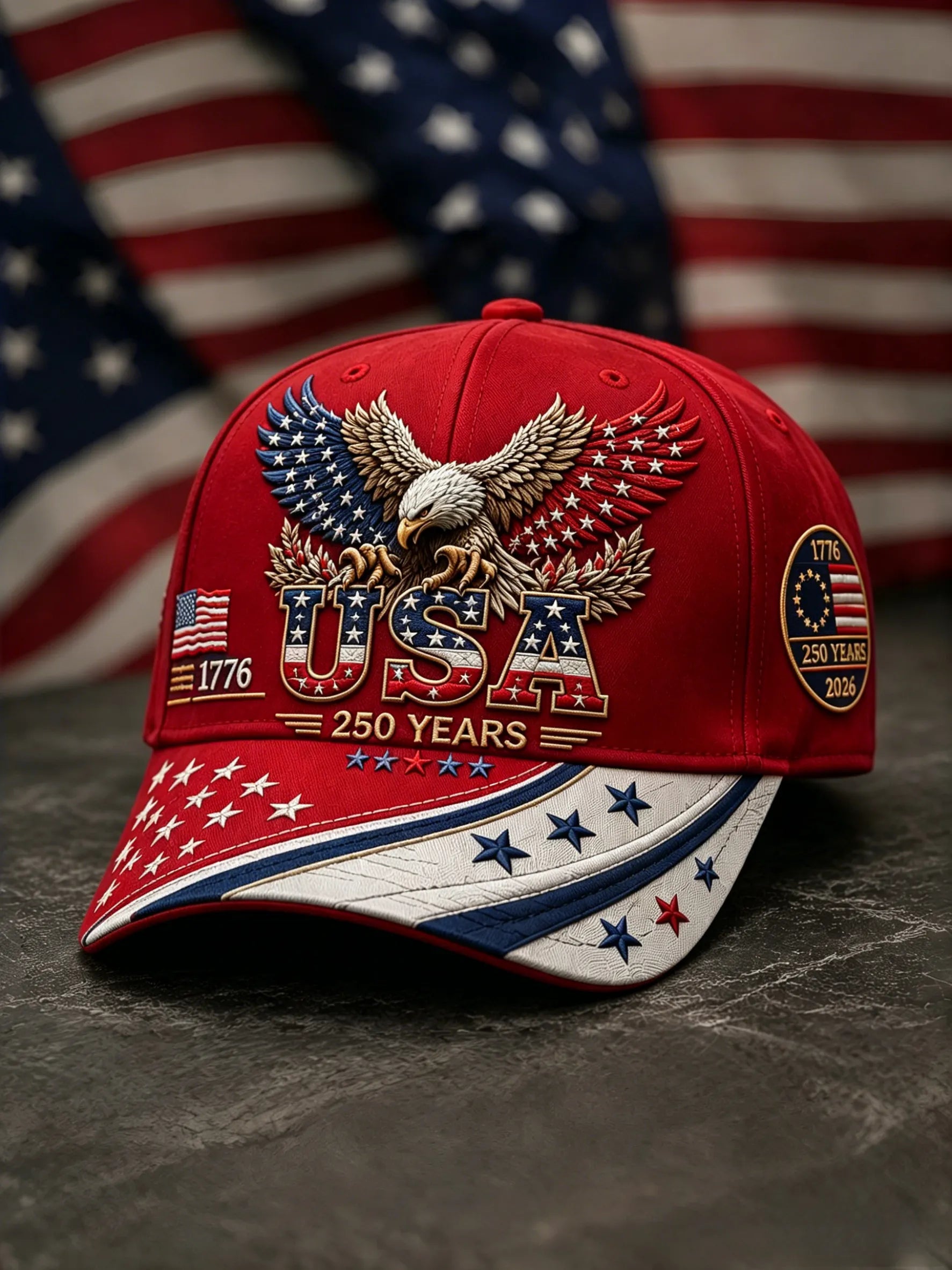 USA 250th Anniversary Printed Hat