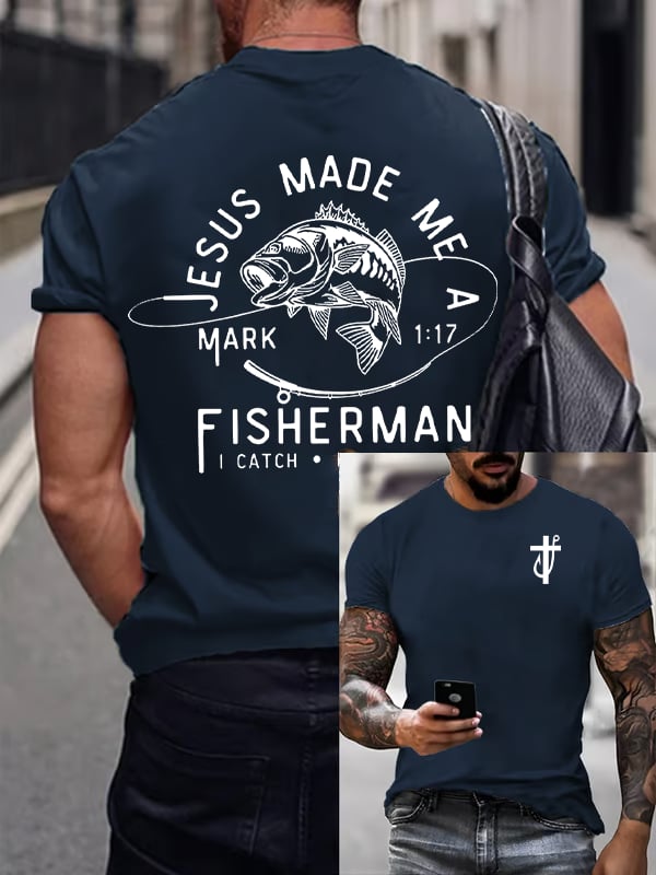 Men'S  fishing Casual Faith Short-Sleeved T-Shirt